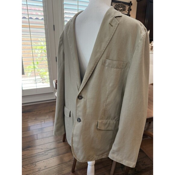 Daniel Cremieux Linen Blazer L Tan Signature Collection Unlined Casual Jacket - Picture 4 of 13